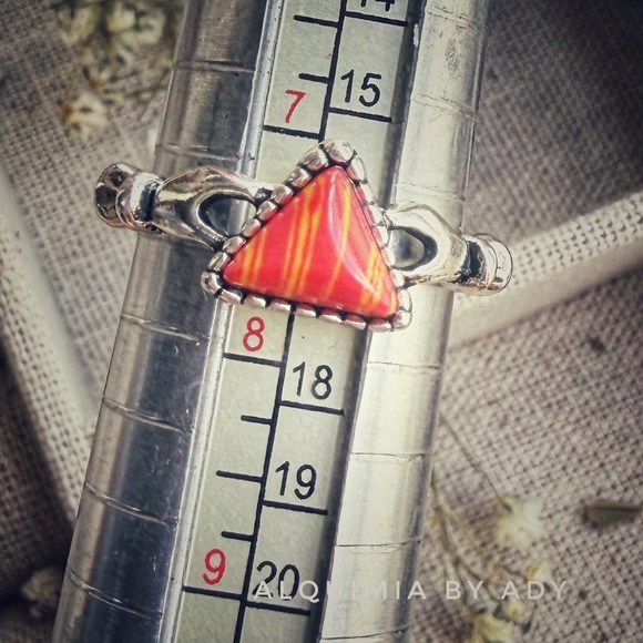 DOPAMINE + mosaic turquoise ring SIZE 7.5 + PINKY RING - Picture 2 of 2